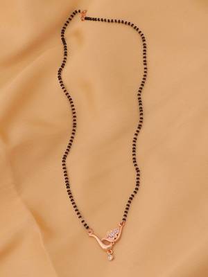 gold plated diamond mangalsutra  4