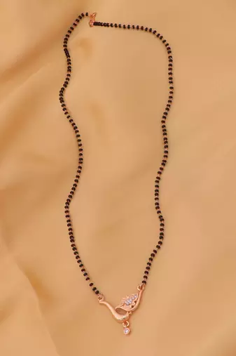 gold plated diamond mangalsutra 