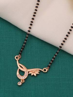 gold plated diamond mangalsutra  1