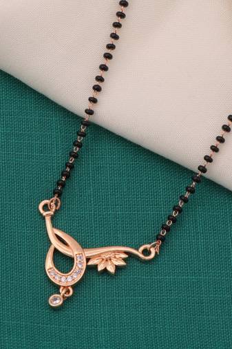 gold plated diamond mangalsutra 