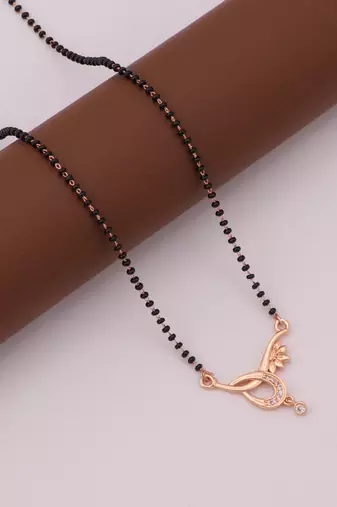 gold plated diamond mangalsutra 