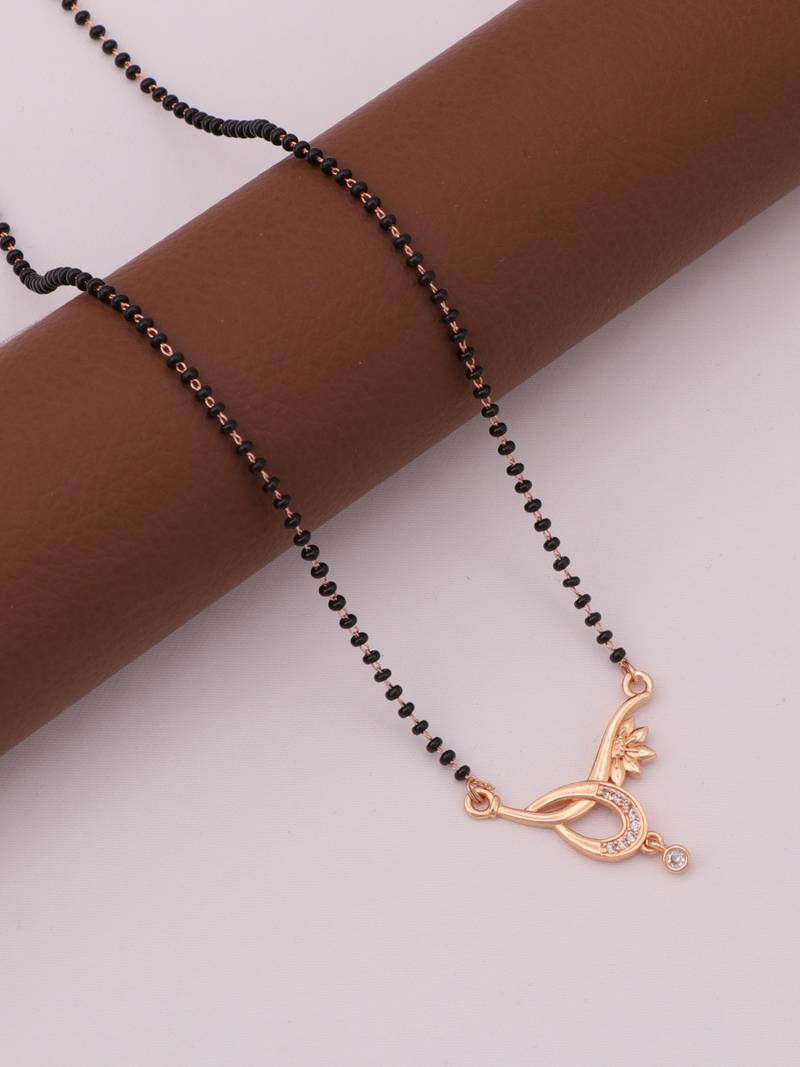 gold plated diamond mangalsutra 