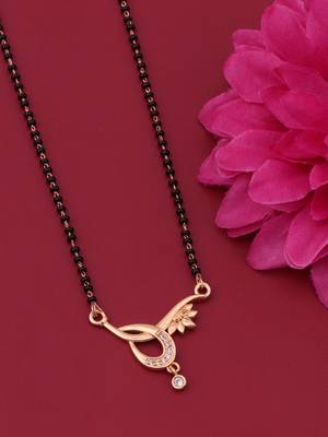 gold plated diamond mangalsutra  3