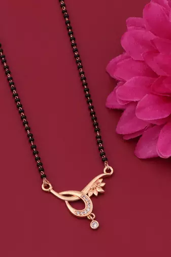 gold plated diamond mangalsutra 
