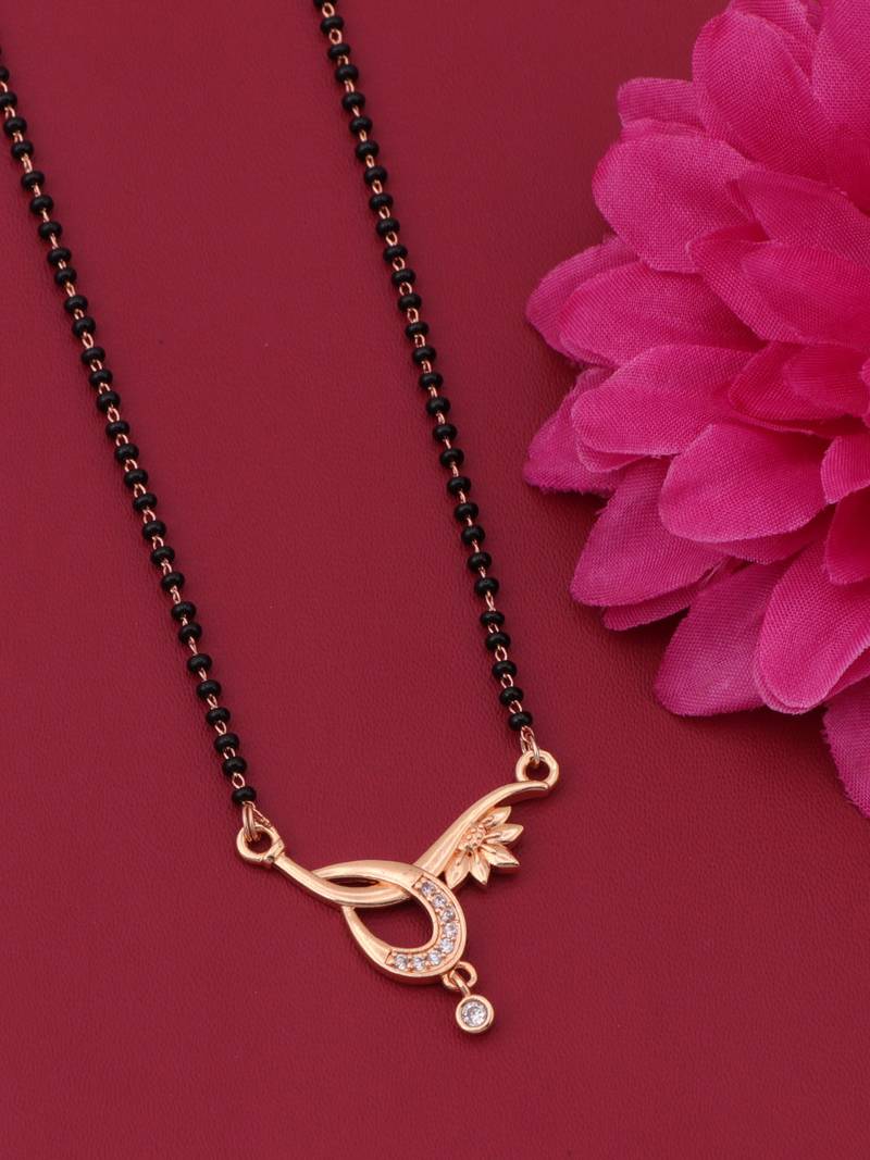 gold plated diamond mangalsutra 