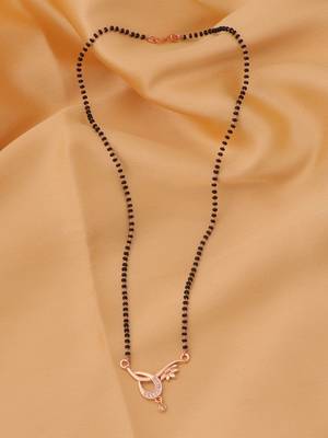 gold plated diamond mangalsutra  4