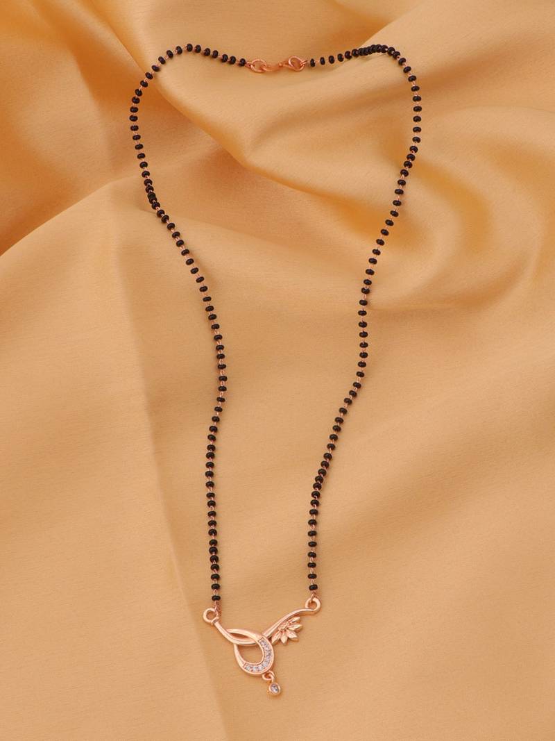 gold plated diamond mangalsutra 