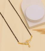 gold plated diamond mangalsutra 