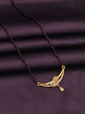 gold plated diamond mangalsutra  2