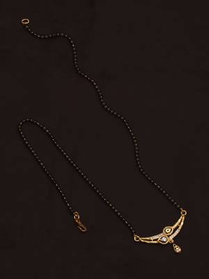 gold plated diamond mangalsutra  4