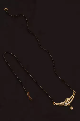 gold plated diamond mangalsutra 