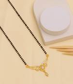 gold plated diamond mangalsutra 