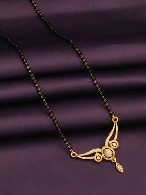 gold plated diamond mangalsutra  2