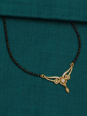 gold plated diamond mangalsutra  3