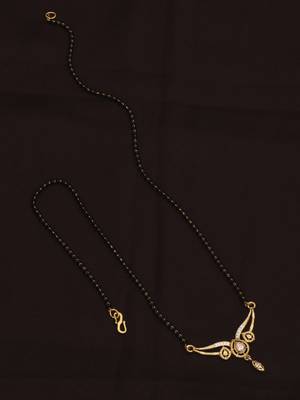 gold plated diamond mangalsutra  4