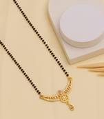 gold plated diamond mangalsutra 