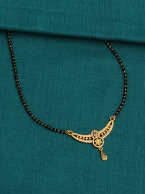 gold plated diamond mangalsutra  3