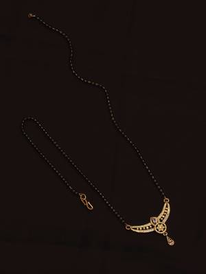 gold plated diamond mangalsutra  4