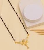 gold plated diamond mangalsutra 
