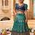 Teal pure silk zari with heavy maggam work lehenga choli