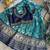 Teal pure silk zari with heavy maggam work lehenga choli