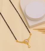 gold plated diamond mangalsutra 