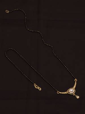gold plated diamond mangalsutra  4
