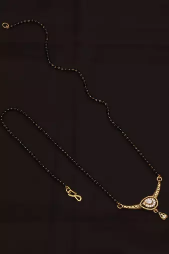 gold plated diamond mangalsutra 