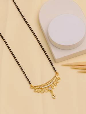gold plated diamond mangalsutra  1