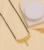 gold plated diamond mangalsutra 