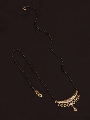 gold plated diamond mangalsutra  4
