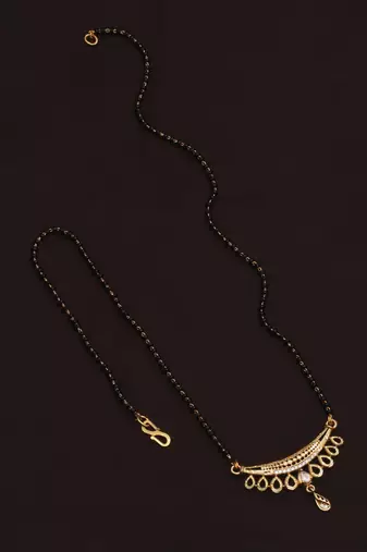 gold plated diamond mangalsutra 