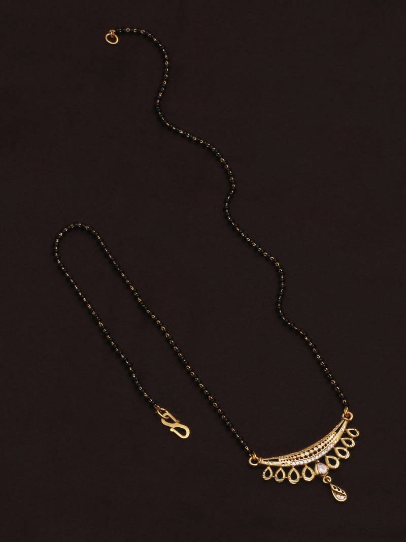 gold plated diamond mangalsutra 