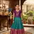Teal pure silk zari with heavy maggam work lehenga choli