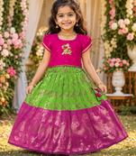 Perrot pure silk zari with heavy maggam work lehenga choli