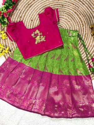 Perrot pure silk zari with heavy maggam work lehenga choli 2