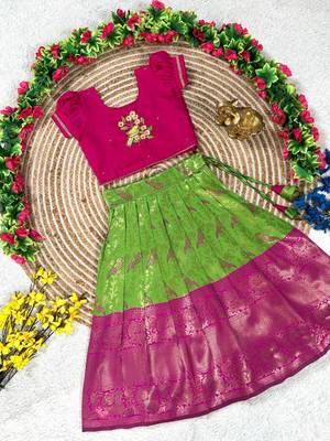 Perrot pure silk zari with heavy maggam work lehenga choli 3