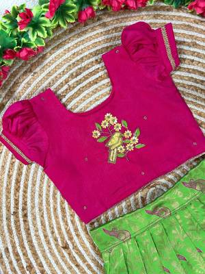 Perrot pure silk zari with heavy maggam work lehenga choli 4