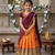 Vichitra silk zari with heavy maggam work kids half saree