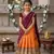 Vichitra silk zari with heavy maggam work kids half saree