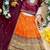 Vichitra silk zari with heavy maggam work kids half saree