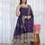 Purple vichitra silk party wear embroidery suit set