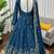 teal crepe anarkali salwar suit dupatta