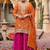 orange chinon silk blend salwar suit dupatta