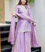 purple salwar suit dupatta
