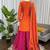 orange chinon silk blend salwar suit dupatta