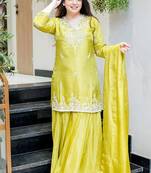 yellow salwar suit dupatta