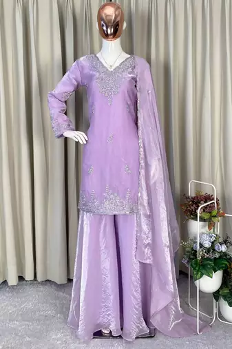 purple salwar suit dupatta