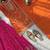 orange chinon silk blend salwar suit dupatta