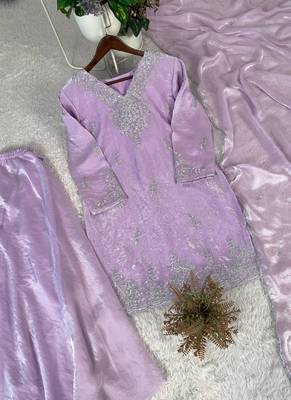 purple salwar suit dupatta 3